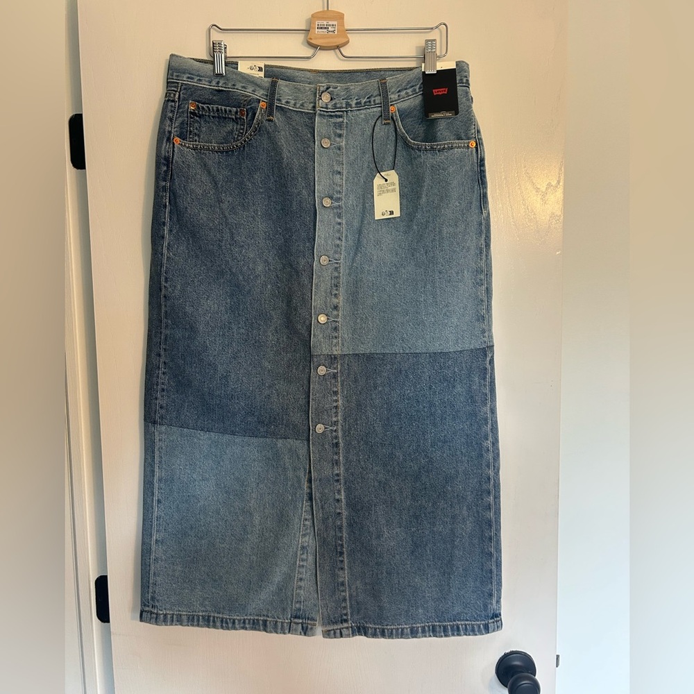 NWT Levi's patchwork midi skirt